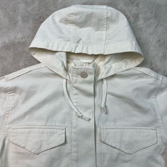 The Group Babaton White Military Utility Nook Jacket Size Small Pockets Button U - Picture 4 of 14
